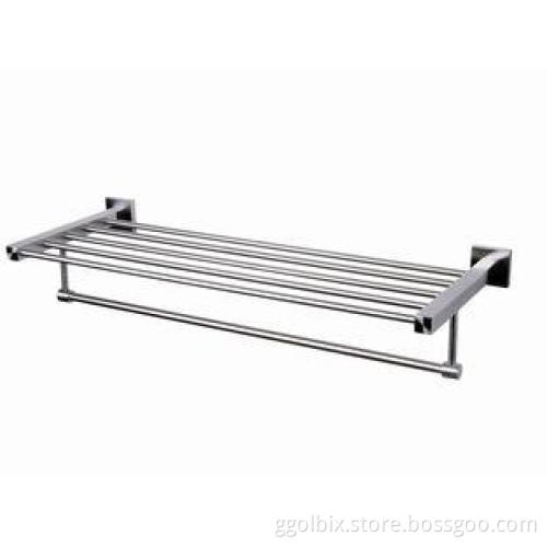 Wall-Mounted Stainless Steel Bath Towel Shelf Bathroom Hard